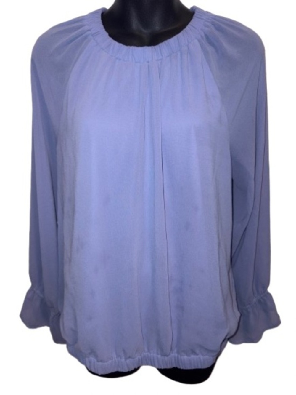 Nine West Lavender Long-Sleeve Peasant Blouse size L
